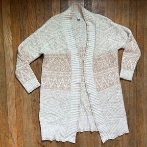Joie Anthropologie Women’s Cream / Beige Open Front Knit Cardigan ~ sz Large